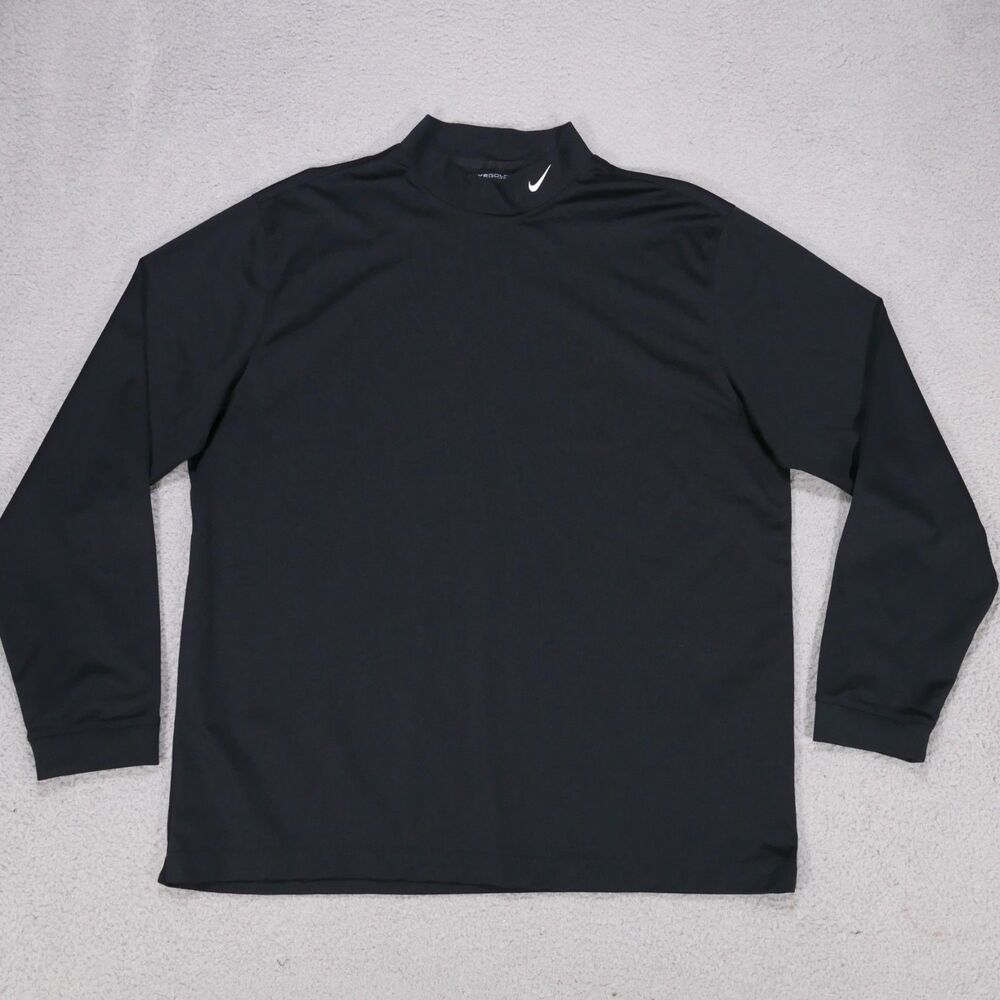Nike Golf Mock Neck Shirt Men’s XL Black Long Sleeve Performance